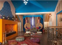 Дизайн проект комнаты: Камин Dimplex Juneau и марокканские мотивы